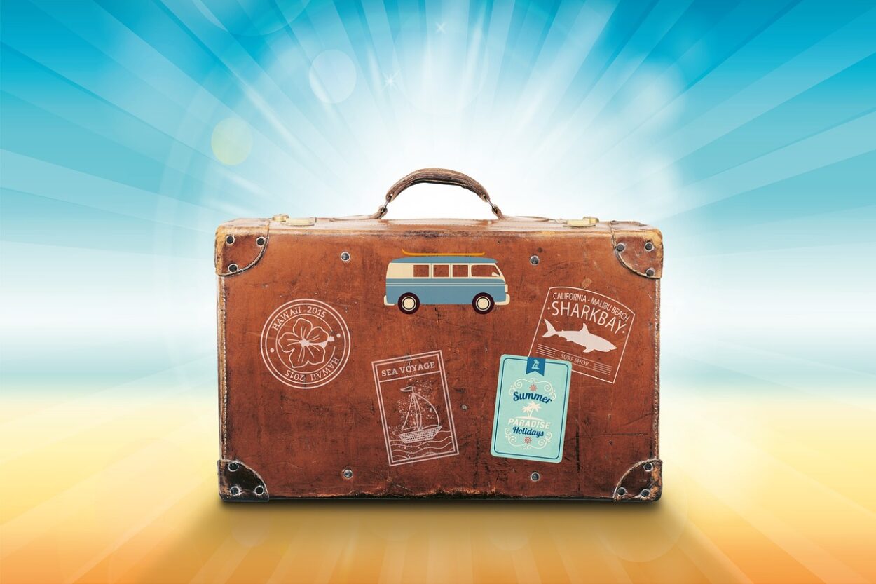 Image of a suitcase for traveling. Did you pack your dental kit?